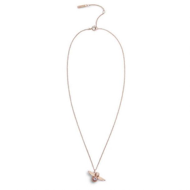 Olivia Burton Bejeweled Bee Amethyst Pendant Necklace Rose Gold Tone REEDS Jewelers