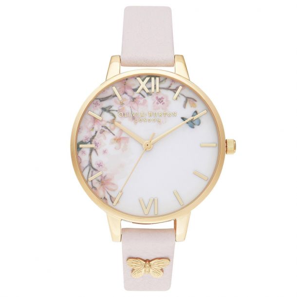 Olivia Burton Blossom Pink Leather Strap Watch OB16EG123 REEDS Jewelers