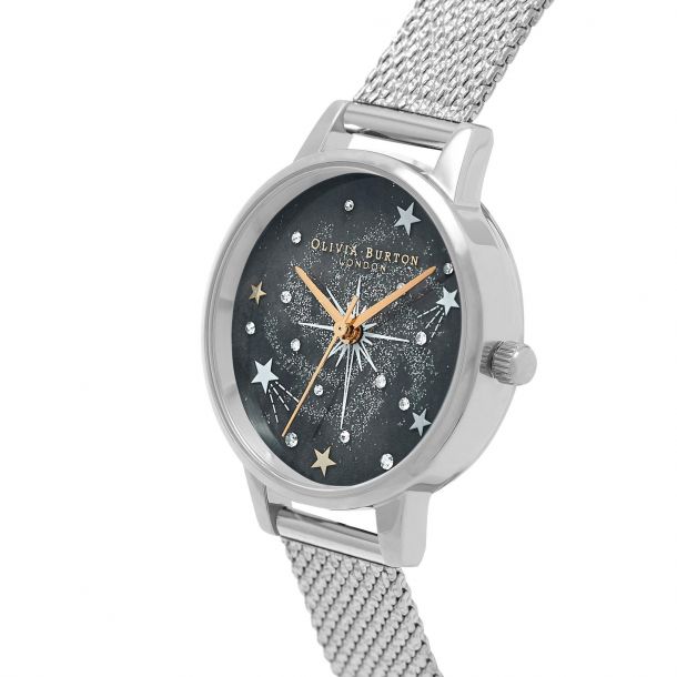 Olivia Burton Celestial Midi Dial Silver Tone Mesh Watch OB16GD85 REEDS Jewelers