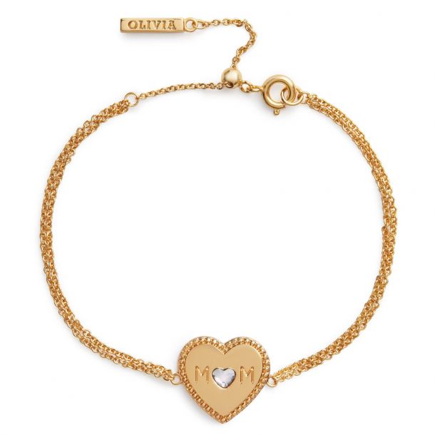 Olivia Burton Made For Mom Heart Bracelet Gold Tone