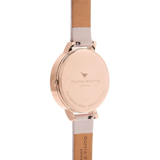 Olivia Burton Semi Precious Rose Quartz Blossom Leather Strap Watch OB16SP03