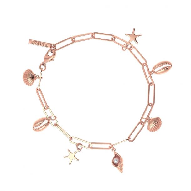 Olivia Burton Under The Sea Charm Bracelet Rose Gold Tone