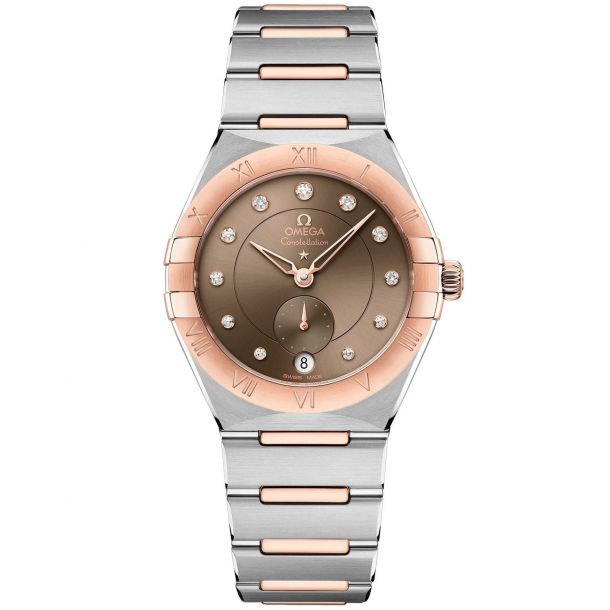 OMEGA Constellation Co Axial Master Chronometer Automatic Diamond Dial Small Seconds Two Tone Watch 34mm O13120342063001