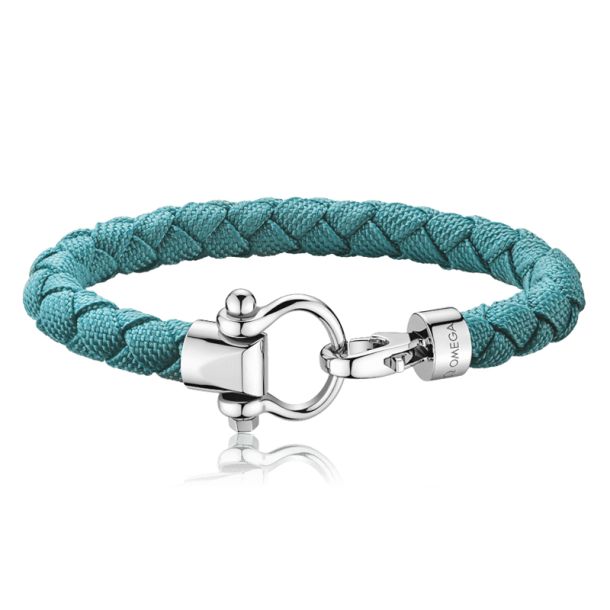 OMEGA Sailing Bracelet in Vardo Blue Braided Nylon Size X Large