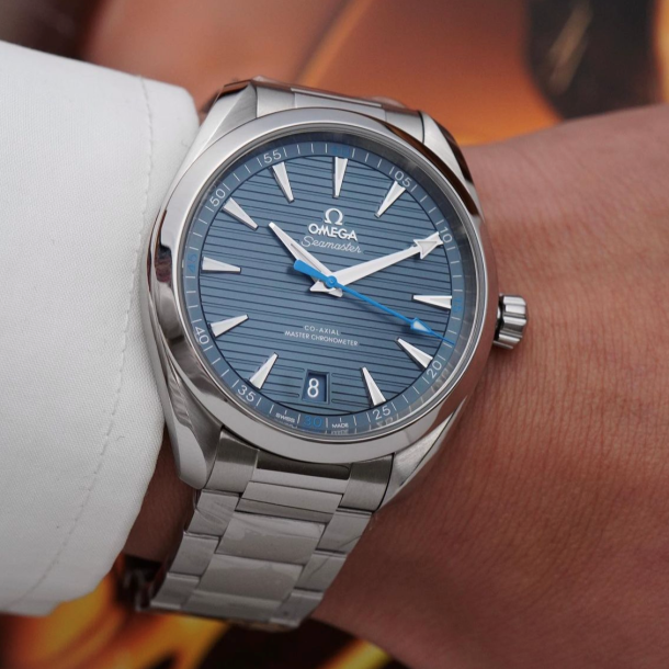 OMEGA Seamaster Aqua Terra 150M Co Axial Master Chronometer Blue Grey Dial Stainless Steel Watch 41mm O22010412103002