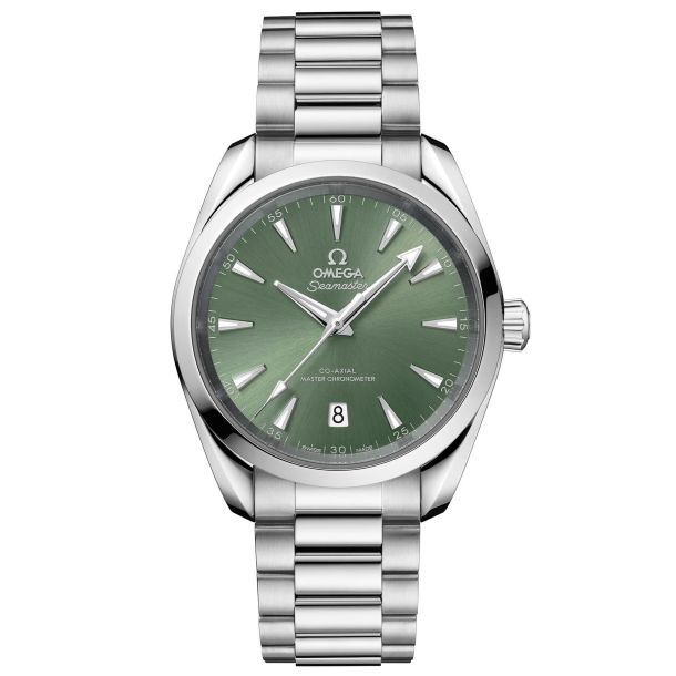 OMEGA Seamaster Aqua Terra 150m Co Axial Master Chronometer Stainless Steel Watch Bay Green Dial 38mm O22010382010002
