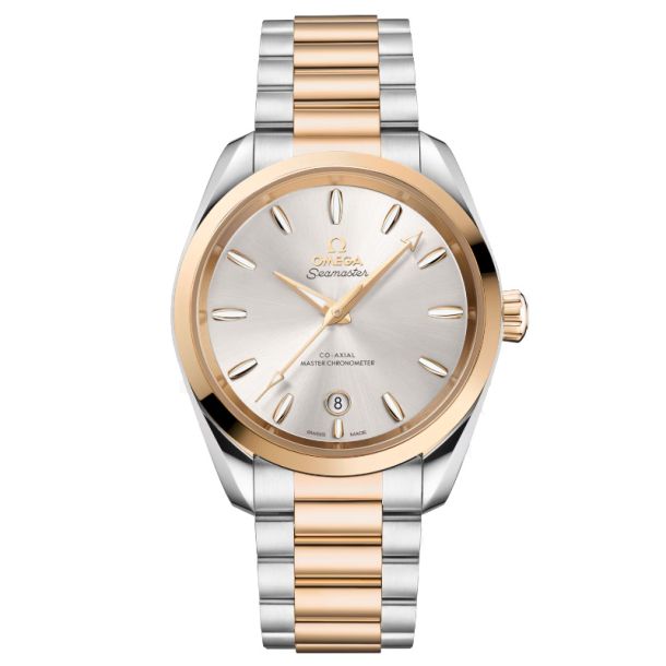 OMEGA Seamaster Aqua Terra Shades Silver Dial Moonshine Gold and Steel Bracelet Watch 38mm O22020382002002 REEDS Jewelers