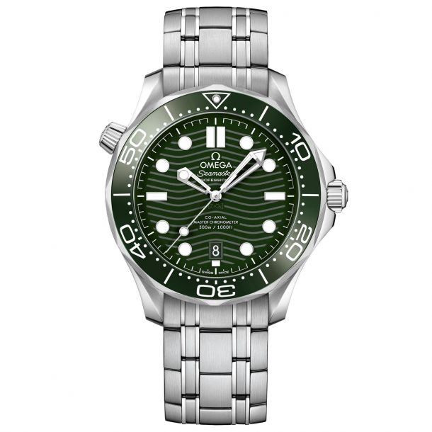 OMEGA Seamaster Diver 300m Co Axial Master Chronometer Stainless Steel Watch Green Dial 42mm O21030422010001 REEDS Jewelers