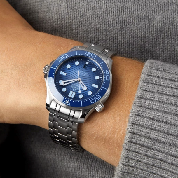 OMEGA Seamaster Diver 300M Co Axial Master Chronometer Summer Blue Dial Stainless Steel Watch 42mm O21030422003003 REEDS Jewelers