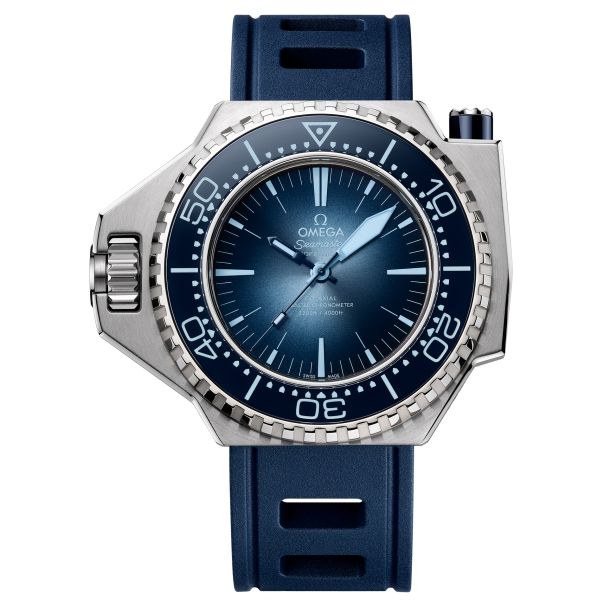 OMEGA Seamaster Ploprof 1200M Co Axial Master Chronometer Summer Blue Dial Rubber Strap Watch 55x45mm O22732552103001