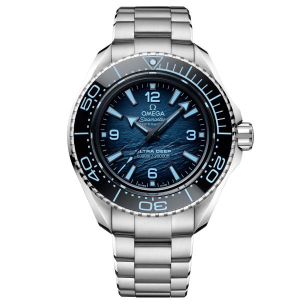 OMEGA Seamaster Ultra Deep Planet Ocean 6000M Co Axial Master Chronometer Blue Dial O MEGASTEEL Watch 45.5mm O21530462103002 REEDS Jewelers