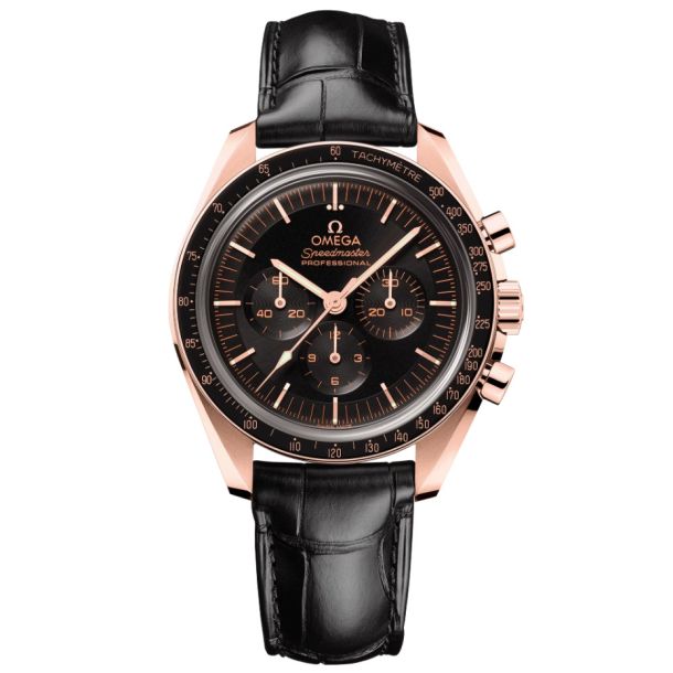 Omega speedmaster black leather cheap