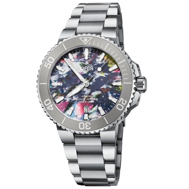 Oris Aquis Date Multi Color Dial Stainless Steel Watch 01 733 7766 4150 Set