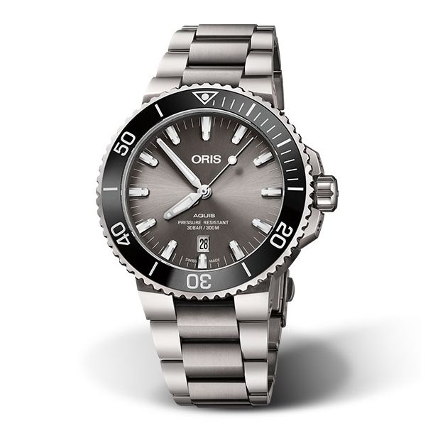 Oris Aquis Titanium Date Multi Piece Bracelet Watch 43.5mm 733 7730 7153 8 24 15PEB REEDS Jewelers