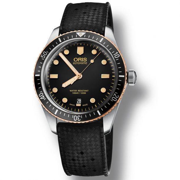 Oris Divers Sixty Five Black Dial Black Rubber Strap Watch 01 733 7707 4354 07 4 20 18