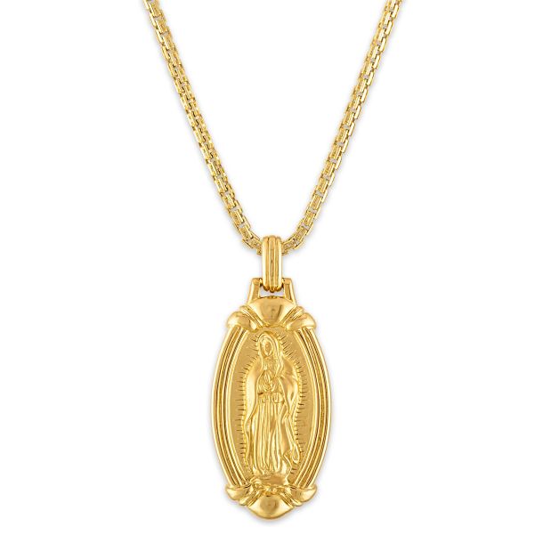 Lady of guadalupe gold sales pendant