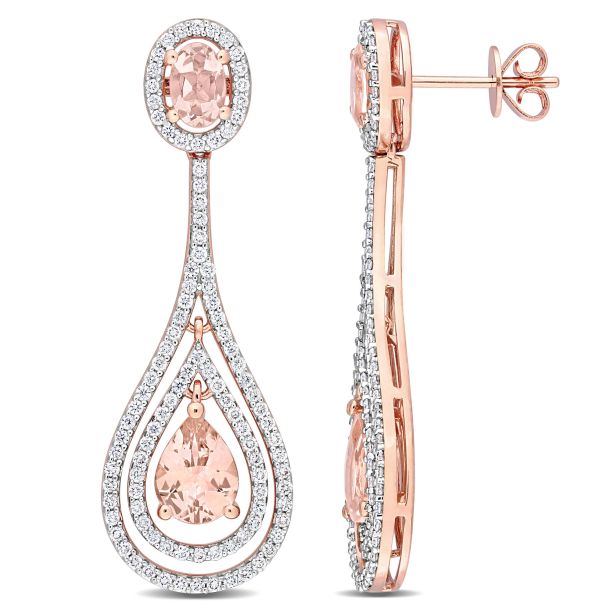Morganite teardrop earrings sale