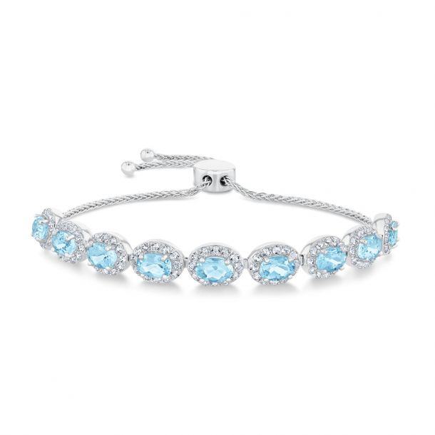 Aquamarine bolo bracelet deals