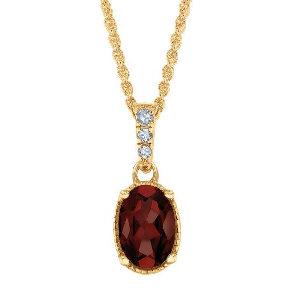 Yellow gold garnet pendant online