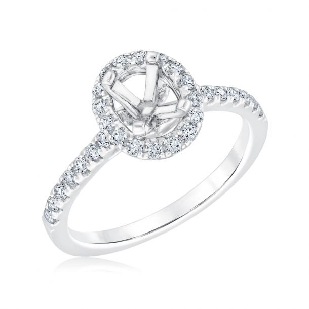 Round diamond in oval setting on sale