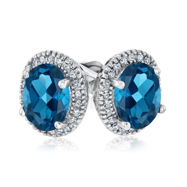 Blue topaz stud deals earrings white gold