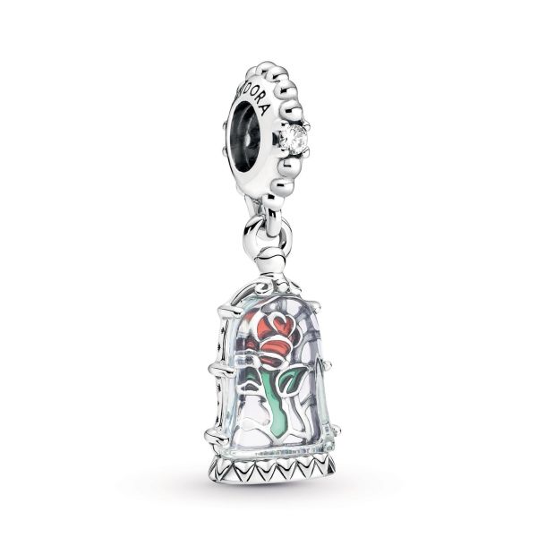 New 100% PANDORA 925 Disney Beauty and the Beast Enchanted Rose Charm  790024C01