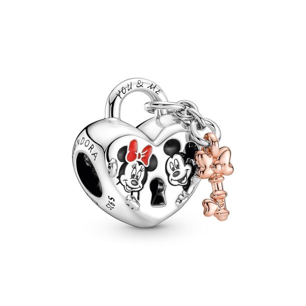 Rose Padlock Splittable Heart Charm