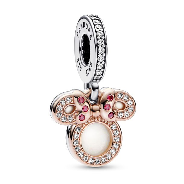 Pandora - Disney, Minnie Mouse Silhouette Double Dangle Charm | Rose  Gold-Plated