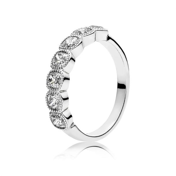 Pandora Alluring Cushion Ring Clear Cubic Zirconia Ring Size 7.5