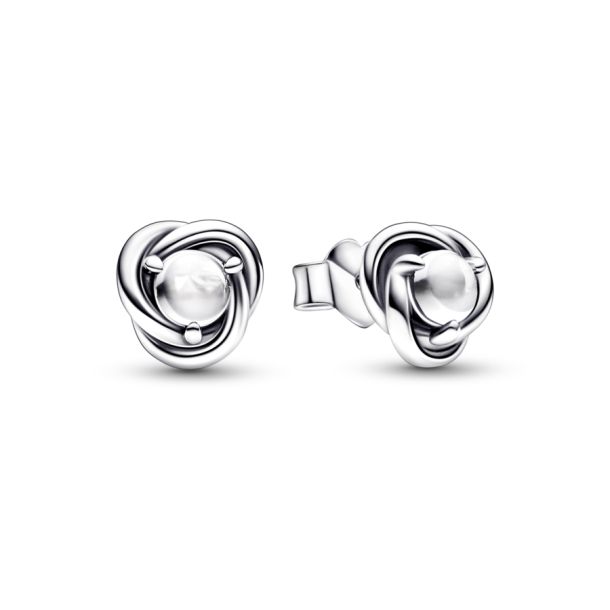 Pandora April Clear Eternity Circle Stud Earrings REEDS Jewelers