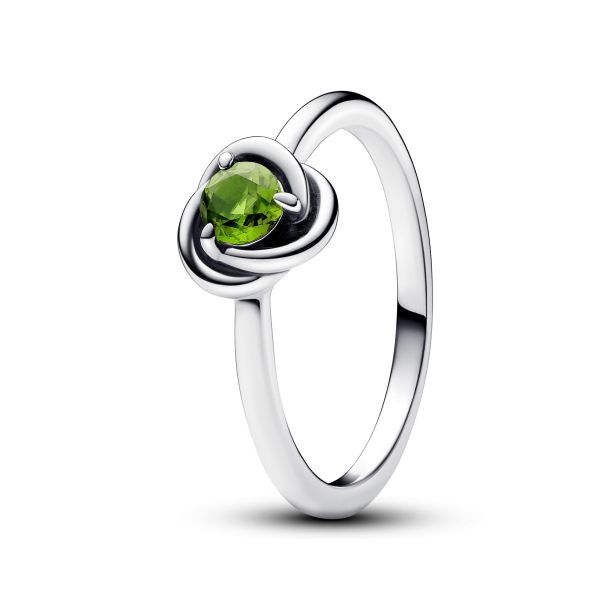 Pandora August Spring Green Eternity Circle Ring REEDS Jewelers