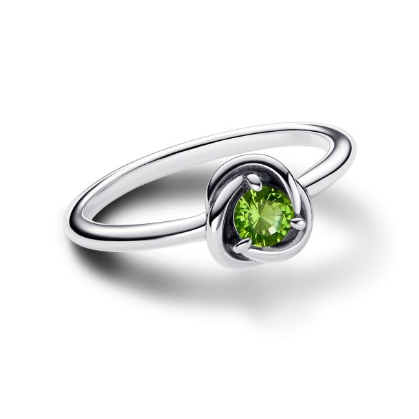 Pandora Women s August Spring Green Eternity Circle Ring Size 8.5