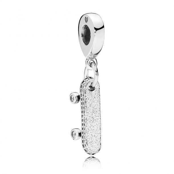 Pandora Be Free Skateboard Dangle Charm Clear Cubic Zirconia