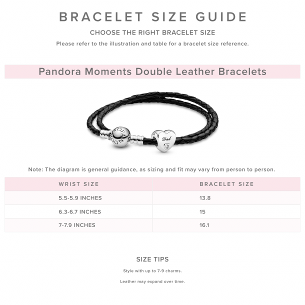 Pandora Black Braided Double-Leather Charm Bracelet | REEDS Jewelers