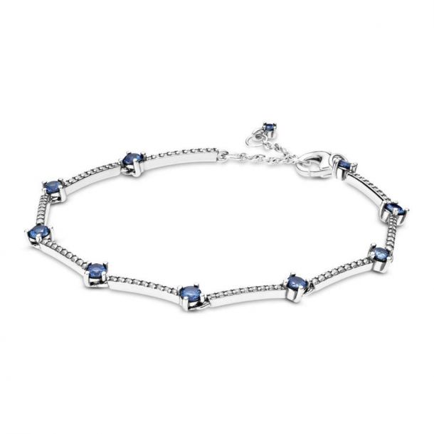 Pandora Blue Sparkling Pave Bars Bracelet REEDS Jewelers