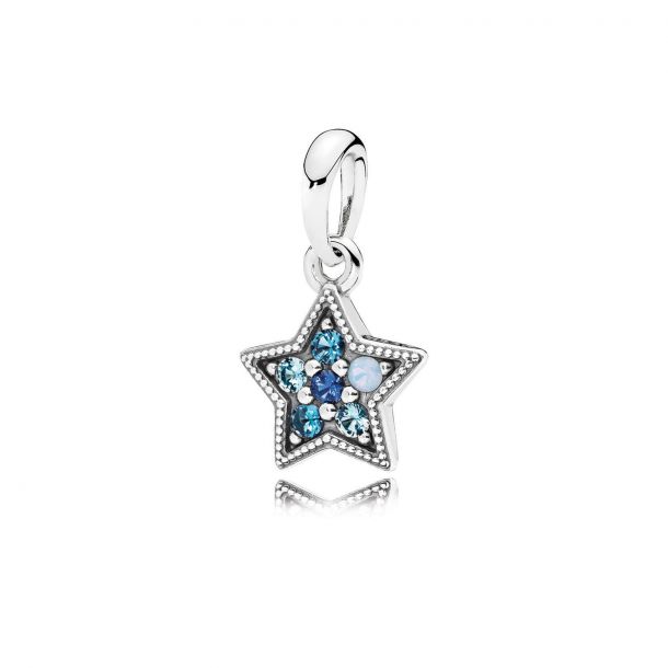 Pandora Bright Star Dangle Charm Multi Colored Crystals