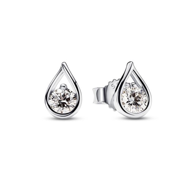 Pandora Brilliance Lab-Grown Diamond Sterling Silver Stud Earrings