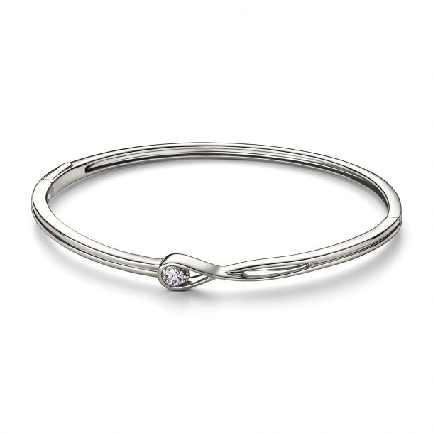 Pandora Brilliance 0.25ct Lab Grown Diamond White Gold Bangle Bracelet