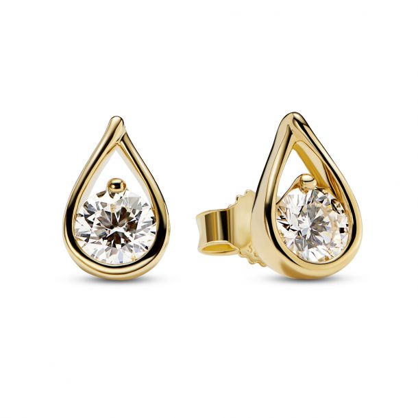 2ct. tw. Solitaire 14k Gold Studs  Lab Grown Diamonds – Lightbox Jewelry