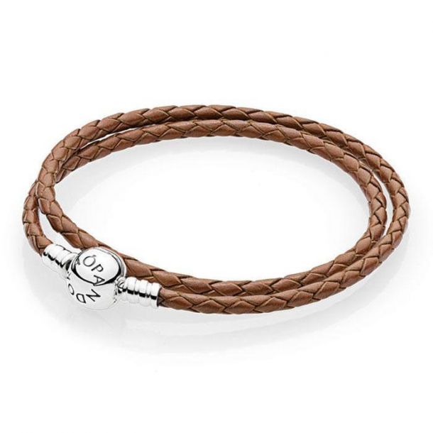 Pandora double braided leather sales bracelet