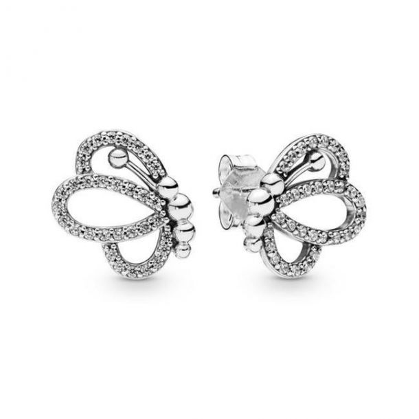 Pandora Butterfly Outlines Earrings Clear Cubic Zirconia