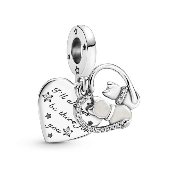 Pandora Cats Hearts Dangle Charm