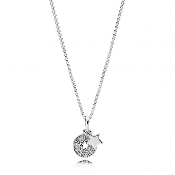 PANDORA Celebration Stars Necklace Clear Cubic Zirconia