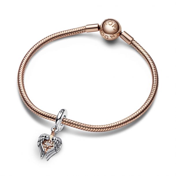 Pandora angel wing charm rose gold store