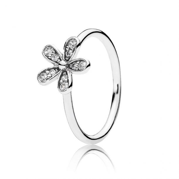 Pandora flower ring silver top