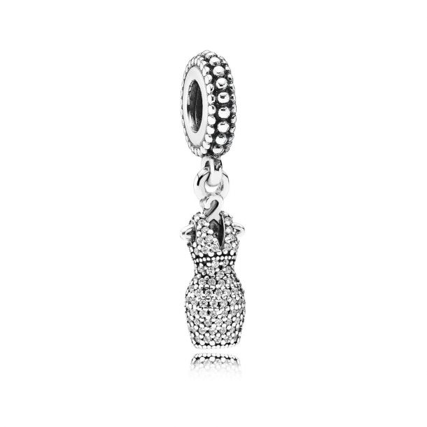 PANDORA Dazzling Dress Dangle Charm Clear Cubic Zirconia