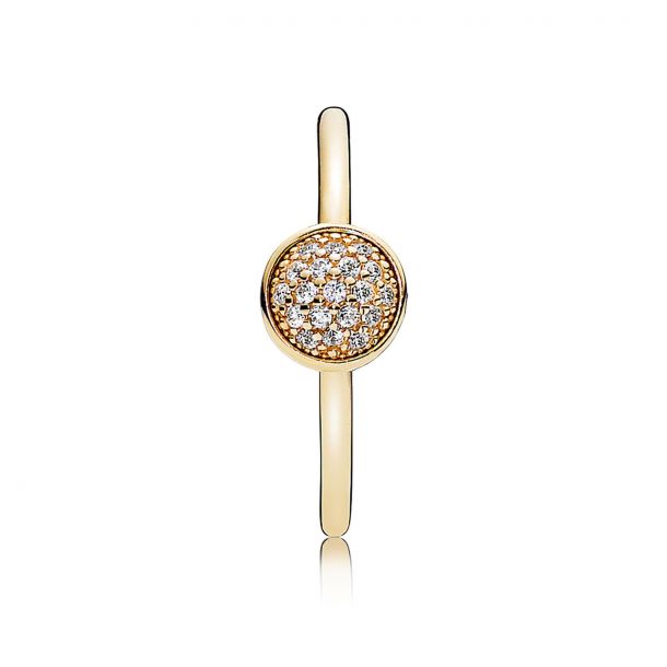Pandora Gold Dazzling Droplet Ring Clear Cubic Zirconia