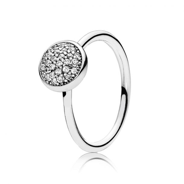 Pandora silver cz poetic droplet ring sale
