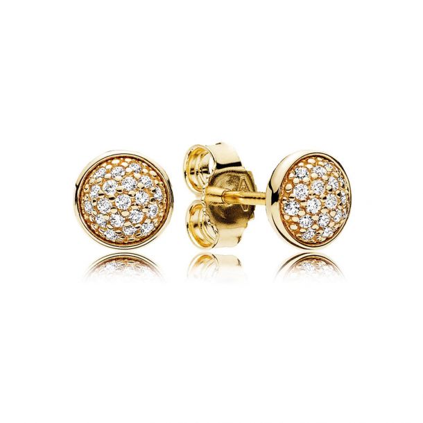 Pandora yellow gold earrings hot sale