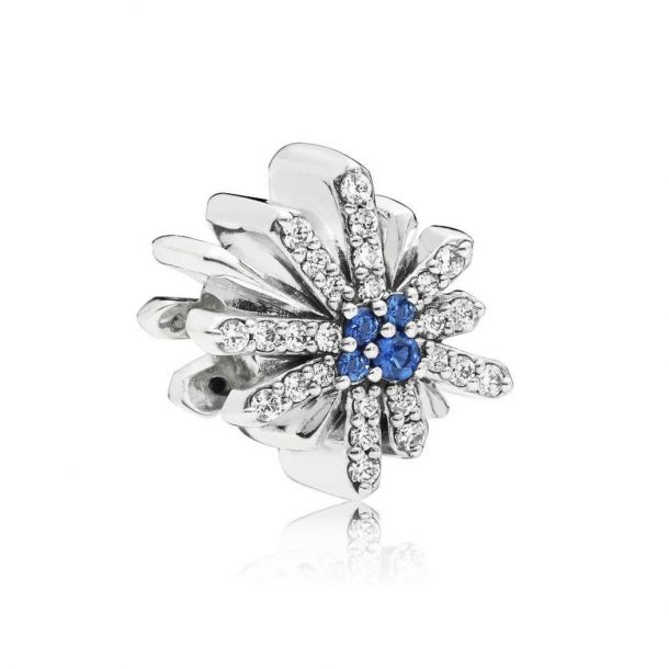 Pandora Dazzling Fireworks Charm Clear Cubic Zirconia Blue Crystal
